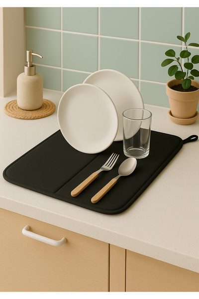 HOMİNG Bulaşık Kurutma Örtüsü, Tezgah Üzeri Bulaşık Matı Süper Emici