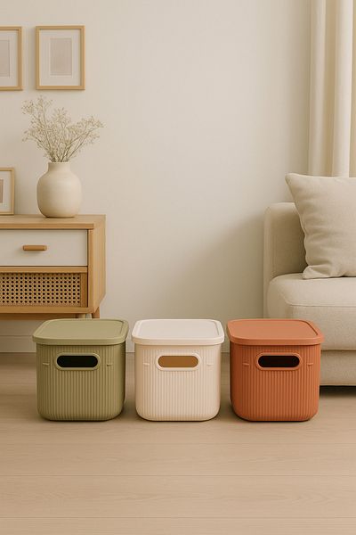 HOMİNG 6.2Lt Capacity Homecoming 3 Colorful Organizer Box