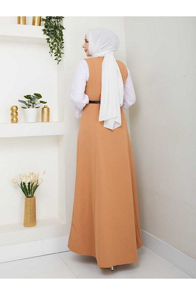butik hira Λεπτομέρεια φόρεμα με κουμπιά Hijab Gilet