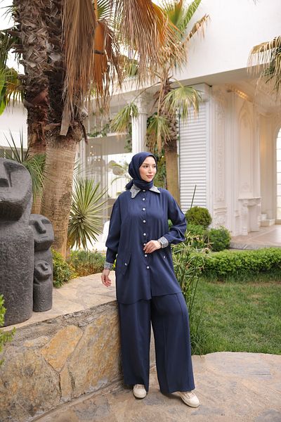 MİMİ Luxury Wear Women's Hijab Shirt-Pants & Sweatpants Set, Top and Bottom Set