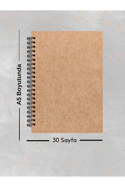 Ez&Tu Stıcker A5 Thick Kraft Cover Kraft Inner 15 Sheets 30 Pages Multi-Purpose Notebook, Scrapbook,