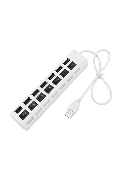 Choice 7Interface White USB Hub Hub USB Adapter Multi Ports Use Power Adapter Extensor USB 2.0 PC Computer