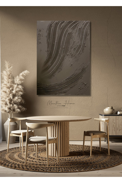 MAİNTHEAHOME Dokulu Alçı Tablo - Dalgaların Ritmi | El Yapımı 3D Dekoratif Du...