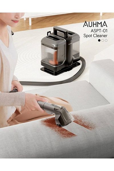 YNT İthalat Auhma Sofa and Carpet Washing Machine 2 Head Stain Remover 450 Watt Black