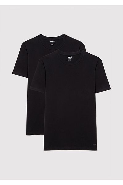 Mavi 2-teiliges Rundhals Herren Basic T-Shirt Taillierter/körperbetonter Schnitt0611283-900