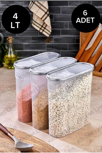 Kitchen Line Food and Vegetable Storage Container 6 Pieces, 4Lt