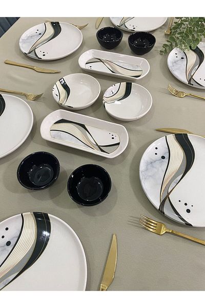 Yiğit Seramik Züccaciye Asorti 14 Piece Breakfast Set for 6 People