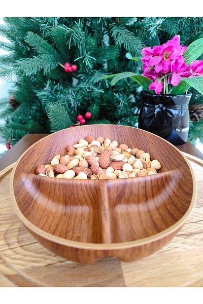 Madame Coco Angers Three Compartment Oval Snack Bowl - 16.6 X 23.7 X 4