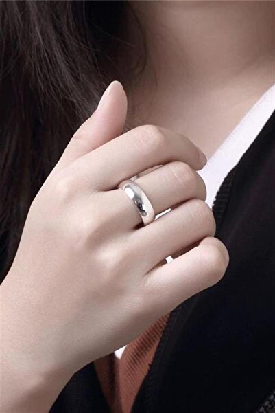 By Zeyna Aksesuar للجنسين 6 مم سمك 1 قطعة 316 لتر خاتم الخطوبة من الفولاذ المقاوم للتشويه