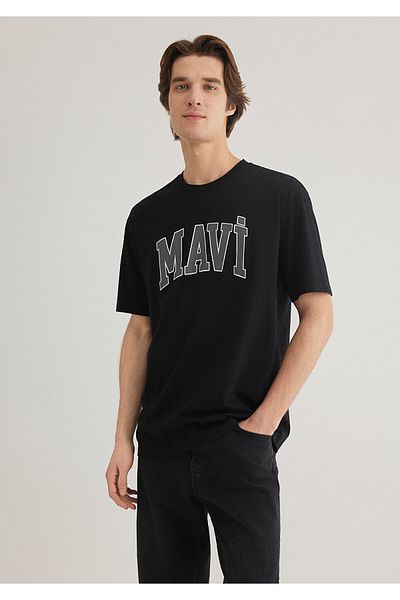 Mavi Λογότυπο Μαύρο T-Shirt Loose Fit 0611711-900