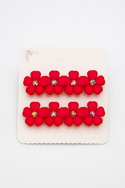 MakeWell Flower Design Black White Pink Purple Orange Red Colors Kilpsli Hairpins