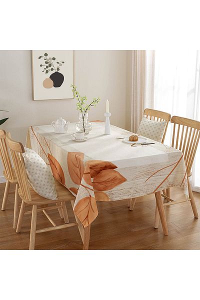 Rell Home Κάλυμμα τραπεζιού χωρίς ανησυχία, ύφασμα Slub, μοντέλο που δεν μουτζουρώνει