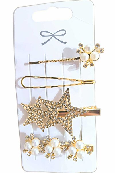 lawrenceshop 4 Pcs Golden Yellow Elegant Various Buckle Stylish Women's Hair ...