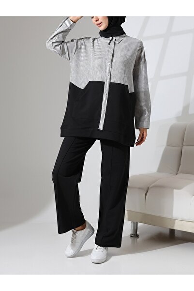 HİJABAYA Λεπτομερής ομάδα πουκάμισου με ρίγες