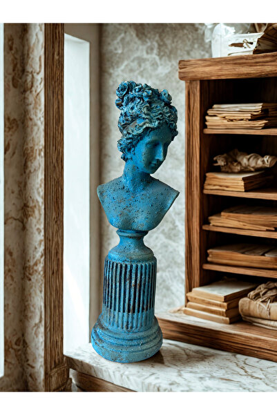 İki Cadı Tasarım Kaideli Antik Heykel Dekoratif Polyester Obje