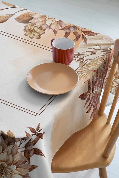 Rell Home Κάλυμμα τραπεζιού χωρίς ανησυχία, ύφασμα Slub, μοντέλο που δεν μουτζουρώνει