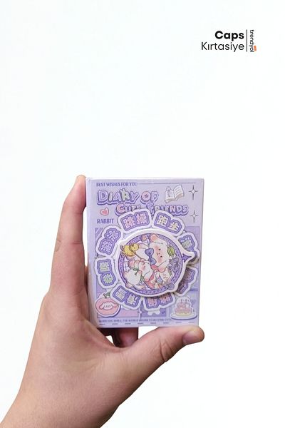 caps office 2 Pieces Cute Kawaii Animal Themed Mini Notebook Set with Passion Flower Cover – 64 Sheets