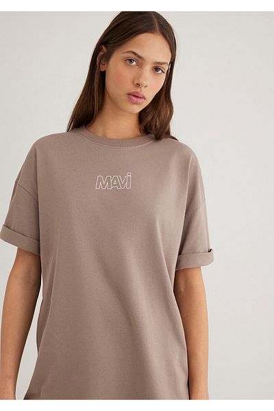 Mavi Μπεζ μπλουζάκι με λογότυπο Oversize / Wide Cut1611592-70364