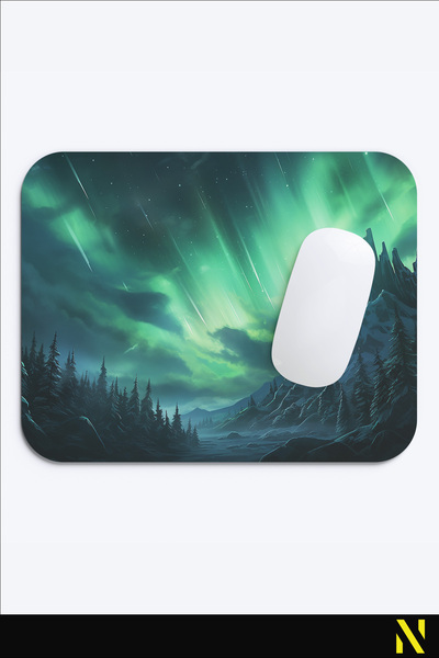 nilizma Εργονομικό Mouse Pad με θέα στα Βόρεια Φώτα, Αντιολισθητική βάση, Χρή...