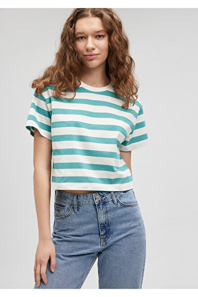Mavi Çizgili Basic Tişört Regular Fit / Normal Kesim 1610199-86692