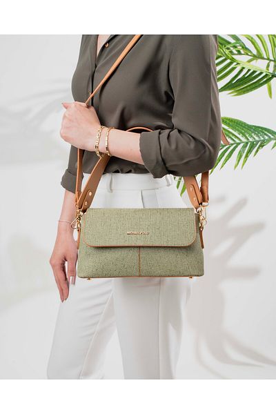 mıchael polo Zippered Women's Handbag Crossbody Bag with Cover Detail