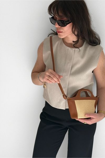Yuka Atelier Geantă de mână și de umăr din piele artificială Willow, cu utilizare încrucișată