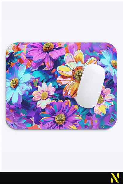 nilizma Цветна ергономична подложка за мишка с флорален мотив и противоплъзгаща повърхност, идеална за използване у дома и в офиса