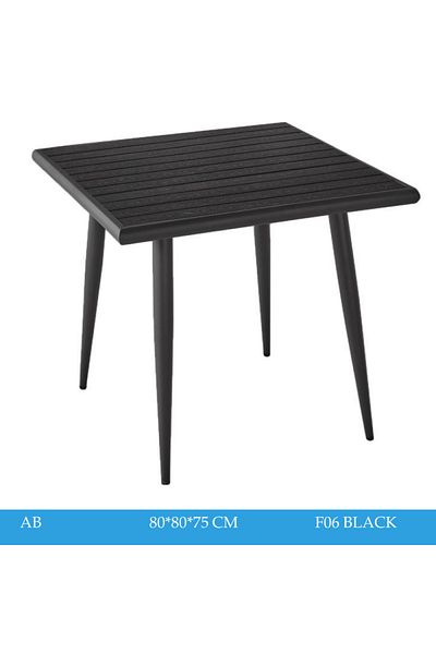 Generic Square outdoor dining table, iron and Wood, 80x80x75 cm