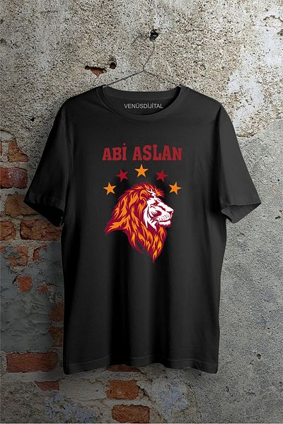 venüsdijital Lion Fan Night Black Tshirt