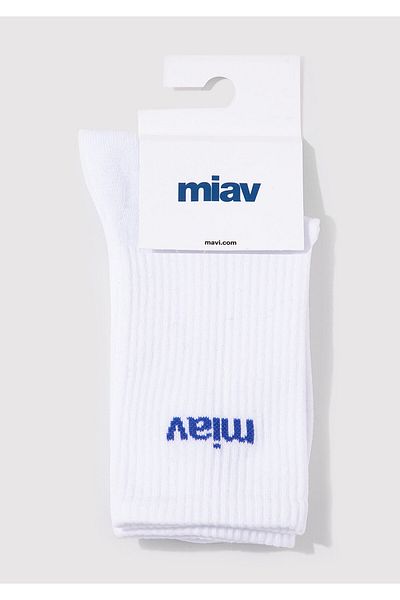 Mavi Бели щамповани чорапи Miav - 1912598 -620