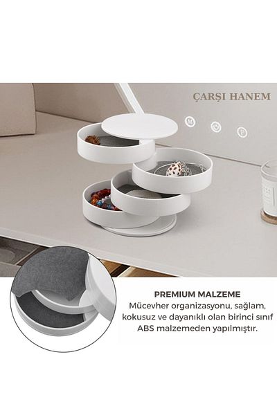 ÇARŞI HANEM Organizer Κομψό κουτί κοσμημάτων Organizer Jewelry Jewelry Accessory Organizer Organizer (Λευκό)