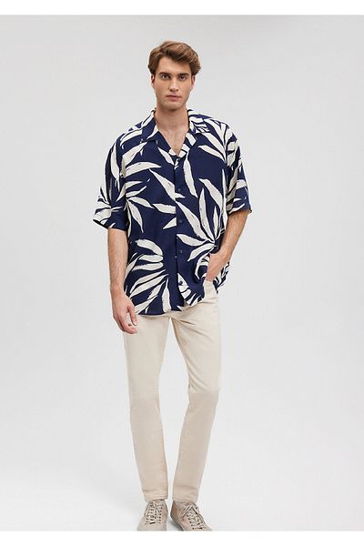 Mavi Navy Blue Printed Shirt - Loose Fit0210854-84371