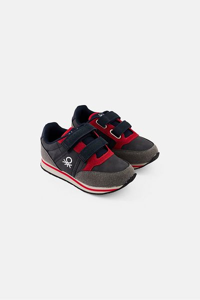 United Colors of Benetton Kids Boy Word Mx Velcro Closure Casual Shoes, Grey
