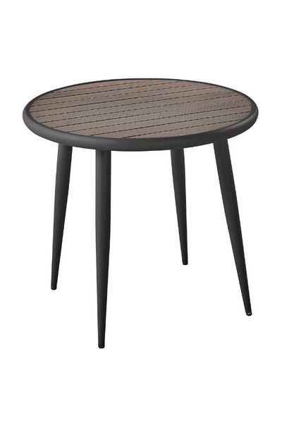 Generic Round outdoor dining table, iron and Wood, 80x80x75 cm
