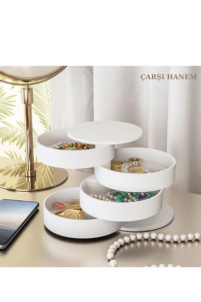 ÇARŞI HANEM Organizer Κομψό κουτί κοσμημάτων Organizer Jewelry Jewelry Accessory Organizer Organizer (Λευκό)