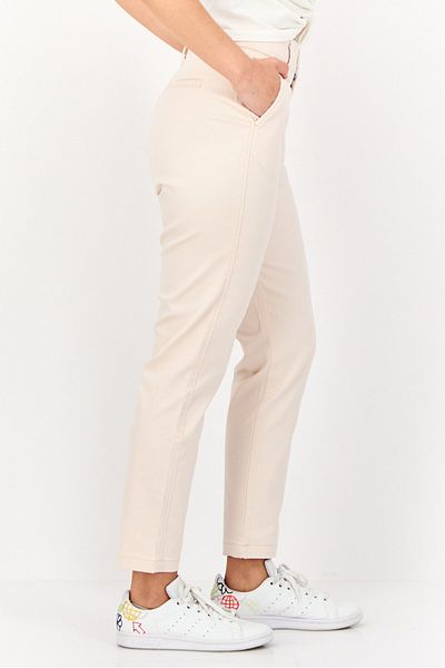 Salsa Women Slim Fit Solid Chino Pants, Cream