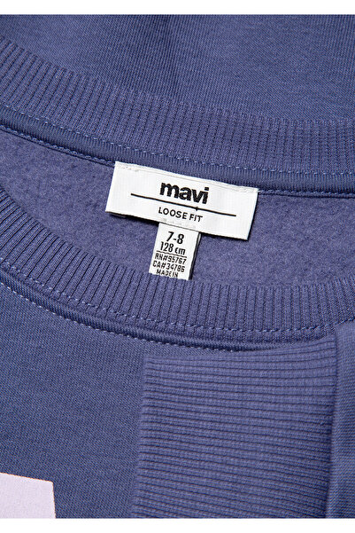 Mavi Logo Baskılı Mor Sweatshirt 7s10050-70661