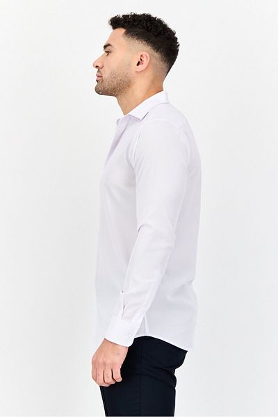 Scotch & Soda Men Modern Fit Pin Checkered Long Sleeve Dress Shirt, Lavender