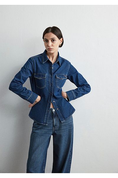 Mavi Cămașă de jeans Levin Classic Denim albastru închis 1210477 -87814