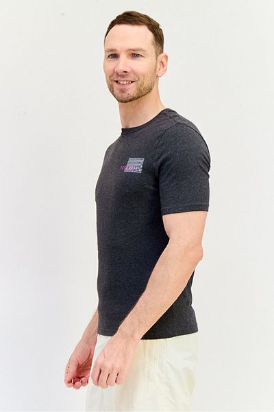 SKECHERS Men Sportswear Fit Short Sleeve Outdoor T-shirt, Dark Grey