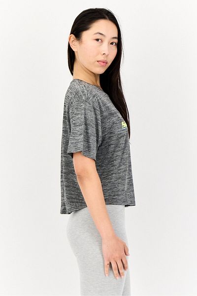 SKECHERS Women Sportswear Fit Brand Logo Short Sleeves Outdoor T-shirt, Charcoal