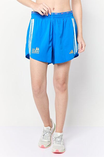 adidas شورت رياضي نسائي للجري برباط بطول 4 بوصات، أزرق