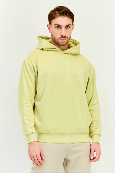 adidas Men Sportswear Fit Long Sleeve Basketball Hooded Sweatshirt, Yellow