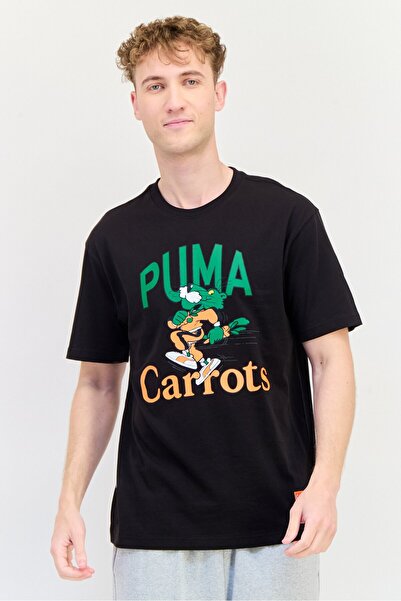 Puma تي شيرت رجالي رياضي بأكمام قصيرة مناسب للأنشطة الخارجية من X Carrots، أسود