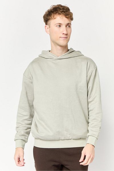 adidas Men Sportswear Fit Long Sleeve Outdoor Hoodie, Light Grey