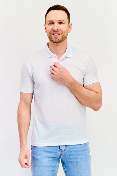 GAP Men Regular Fit Embroidered Logo Short Sleeves Polo Shirt, White