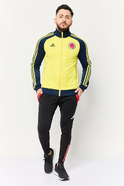 adidas Men Sportswear Fit Long Sleeve Colombana Football Jersey, Multicolor