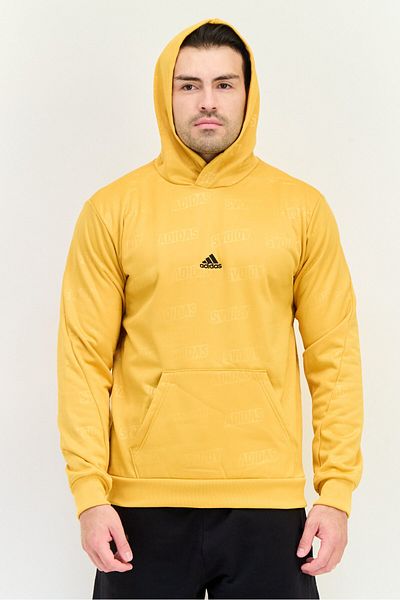 adidas Men Sportswear Fit Long Sleeve Outdoor Hooded Sweatshirt, Gold