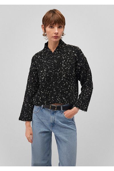 Mavi V-Neck Black Sweater Loose Fit / Loose Relaxed Fit 1710577 -900