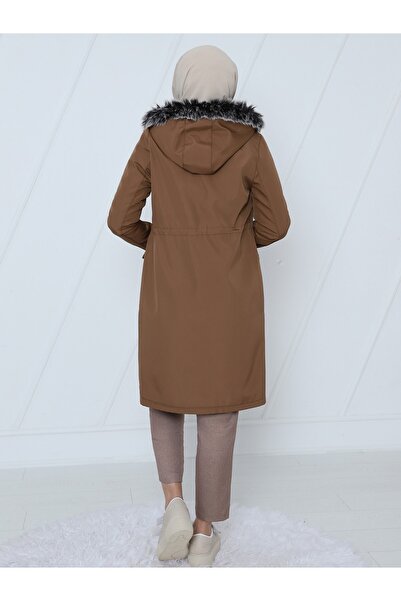 HİJABAYA Dislocation Hooded Lace-Up Bondit Short Coat